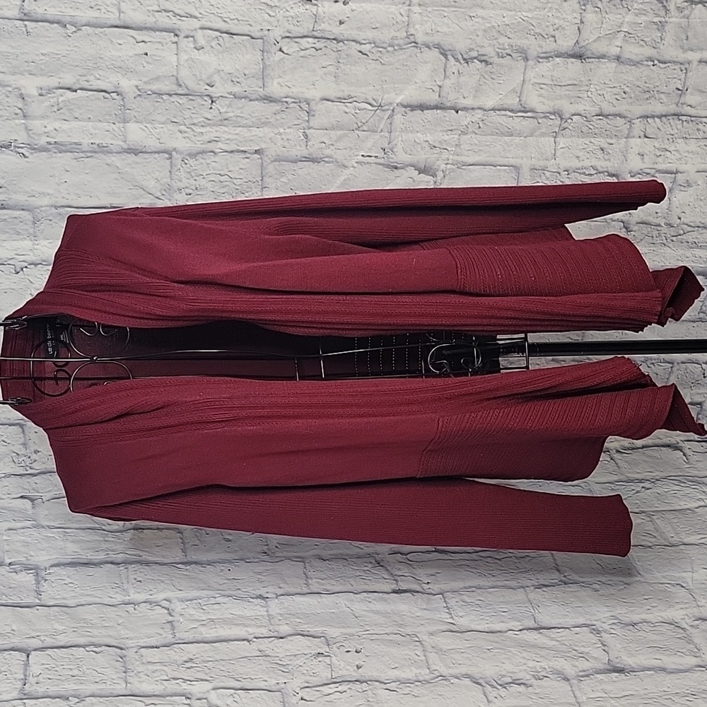 Liz Claiborne Open Front Cardigan‎ XXL Burgundy Draped Sweater